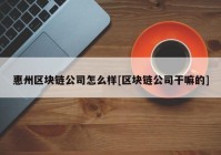 惠州区块链公司怎么样[区块链公司干嘛的]